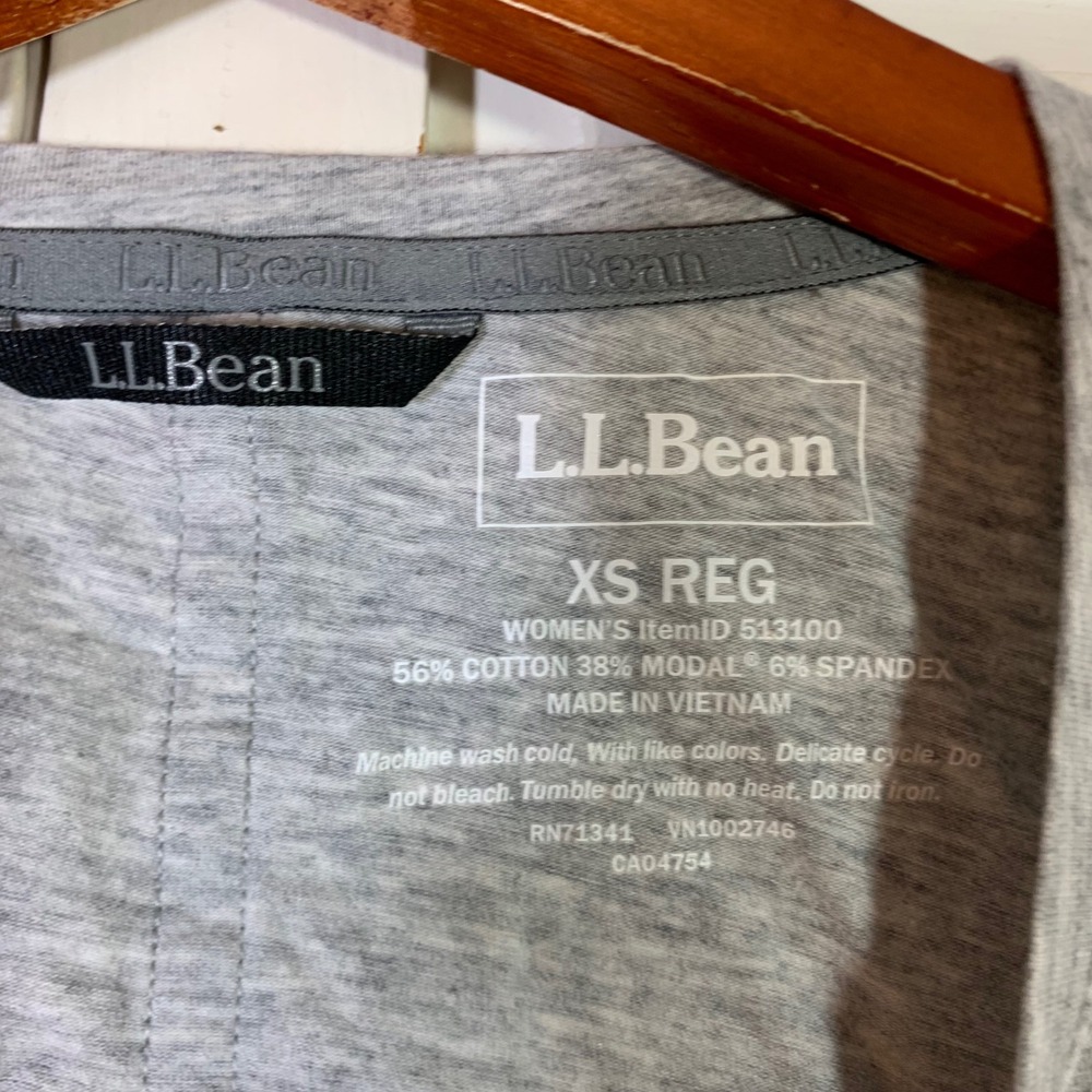 LL Bean Womens Gray Keyhole Back Tank Top XS Regular Cotton Modal Stretch 513100 - Picture 2 of 8